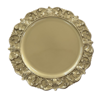 Vente en gros d'assiettes de présentation en plastique de luxe or et argent assiettes en plastique décoratives de mariage de restaurant d'hôtel