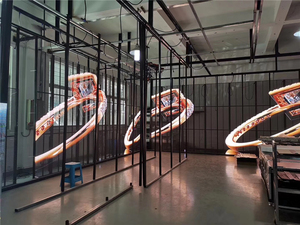 Miễn Phí Trường Hợp Chuyến Bay Trong Nhà Cố Định P3.91 Đầy Đủ Màu Sắc SMD Quảng Cáo Cửa Sổ Video Tường Trong Suốt Màn Hình LED - Product Image 5