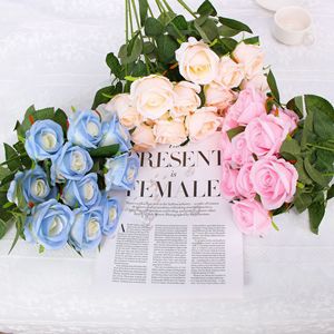 Ramo de Rosas Artificiales de 50 cm de Altura, Simulación de Plástico y Poliéster, Decoración para Bodas, Decoración del Hogar, Accesorio de Fotografía - Product Image 3