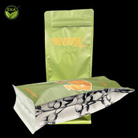 Échantillon gratuit emballage de grains de café sac en plastique en papier d'aluminium Doy Pack Stand Up pochette à fermeture éclair pour sac d'emballage de café