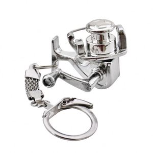 Strong Fish Wheel Keychain Gold Color Fly Fisherman Spinning Fishing Reel Miniature <b>Key</b> <b>Chain</b> With <b>Key</b> Ring - Product Image 4