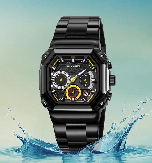 SKMEI 9359 Business Casual Black Display Analog Watch for Men Custom LOGO Stopwatch Luxury Wholesale Wrist Quartz Watch
