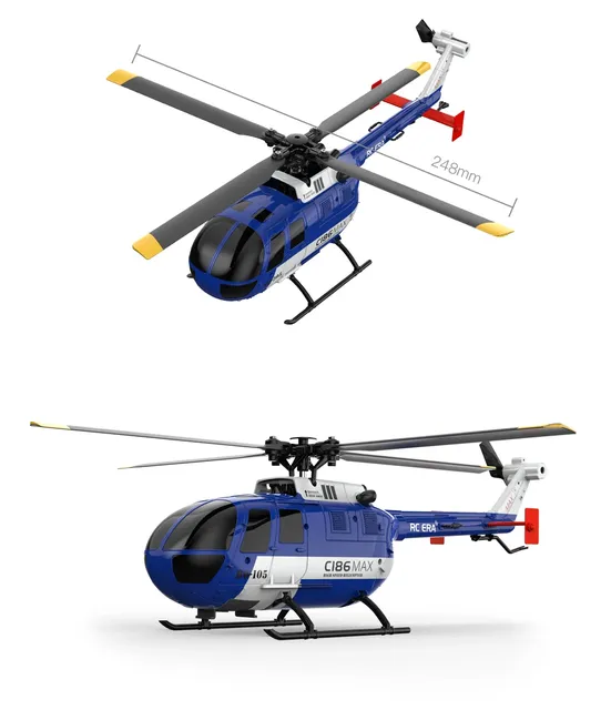 RC ERA C186MAX Scaled 4CH Electric Remote Control Helicopter Model Optical Flow Positioning Gyro Stabilized Beginner Adult