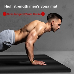 Tapete de <span class=keywords><strong>Yoga</strong></span> para Hombres Principiantes - Diseño Antideslizante con Rayas, Engrosado y Ancho, 200 cm de Largo, para Uso Doméstico - Product Image 1