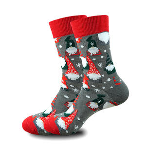 क्रिसमस बड़े आकार के ट्रेंडी मोजे कस्टम क्रिसमस स्नोमैन और सांता क्लॉस मोजे - Product Image 5