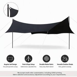 Black Outdoor <b>Sunshade</b> Canopy <b>Sail</b> Shade, UV Block Waterproof Silver Coated Shade <b>Sail</b> for Patio Garden Camping - Product Image 1