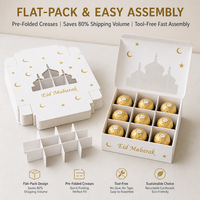 Boîte à gâteau en chocolat avec fenêtre, fournitures de fête, matériaux recyclés, qualité alimentaire, cadeau pour l'Aïd al-Fitr