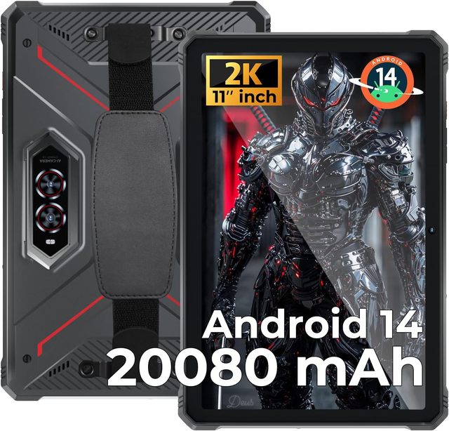 11" Rugged Tablet Android 14 2-K 20080mAh Waterproof Outdoor Tablet Camera IP68/IP69K Dual SIM 4G/WiFi 5 Face ID GPS OTG MTK New