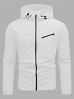 Blouson Bomber Homme Léger et Fin Personnalisable avec Logo, Imperméable et Coupe-Vent, Entièrement Zippé, à Capuche, Idéal pour l'Hiver et l'Automne, Style Décontracté ou de Travail
