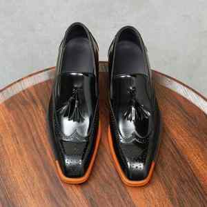 Zapatos Oxford de Cuero de Alta Gama para Hombre, Estilo Británico, de Tres Piezas, con Tacón Bajo y Punta Puntiaguda, Formales para Negocios - Product Image 6