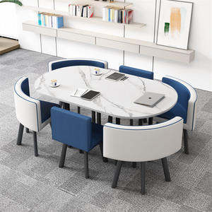 Empfangstheke Verhandlungsraum Besucherbereich Büro-Ruhebereich Esszimmer Küche Kombination aus Tisch und Stühlen - Product Image 6