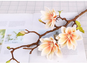 Vente en gros, nouvelle fleur artificielle 3 têtes d'orchidée <span class=keywords><strong>Magnolia</strong></span> pour salon, restaurant, centre commercial, décoration de mariage - Product Image 4