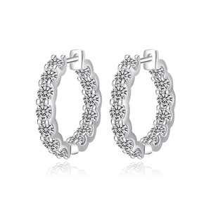 Pendientes <span class=keywords><strong>de</strong></span> Plata <span class=keywords><strong>de</strong></span> Ley S925 con Cabeza <span class=keywords><strong>de</strong></span> Vaca y Diamantes <span class=keywords><strong>de</strong></span> Moissanita, <span class=keywords><strong>de</strong></span> Alta Gama, Color D, para <span class=keywords><strong>Matrimonio</strong></span> - Product Image 1