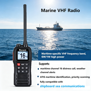 Radio VHF marine portable RS-27M, étanche IPX7, flottante, avec alarme flash, double écran, alerte météo pour bateaux, yachts et navires - Product Image 1