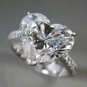 Anillos de Plata de Ley 925 Apilables para Mujer, con Circonita Cúbica Real en Forma de Corazón, Estilo Eternidad, Lujo y Moda, Venta al por Mayor, Marca Dylam - Product Image 5