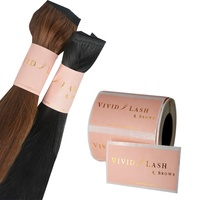 Étiquette de logo privé dundle cheveux et emballage, étiquettes d'emballage personnalisées de paquet de cheveux