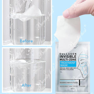 Hoja facial invisible <span class=keywords><strong>de</strong></span> colágeno Nanotecnología 100% <span class=keywords><strong>de</strong></span> etiqueta privada, se disuelve y se derrite en agua Hoja <span class=keywords><strong>transparente</strong></span> mágica - Product Image 5