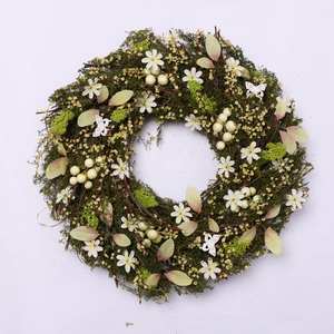 Wholesale Artificial Natural Rattan <strong>Wreath</strong> Buffterfy Easter Egg Flower Decorative <strong>Wreath</strong> Green <strong>Moss</strong> Decorated Easter <strong>Wreath</strong> - Product Image 6
