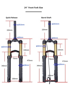 Nouveauté étudiant VTT fourche <span class=keywords><strong>avant</strong></span> amortisseur fourche pneumatique 20/24 pouces épaule/fil contrôle vélo essieu arrière fourche - Product Image 5