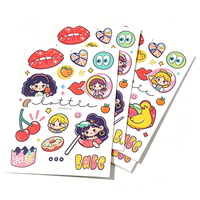 Feuille d'autocollants en vinyle TEDDY personnalisés, motif dessin animé mignon, adhésifs, imperméables, prédécoupés, pour cadeaux