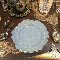 Assiette à fruits décorative IMUWEN en plastique PP non toxique, motif uni, forme irrégulière, style rétro, luxe léger, pour mariage et fête