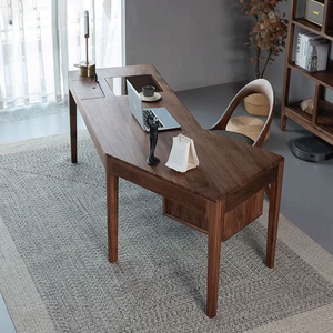 Table de bureau en bois massif sur mesure, finition en bois de noyer industriel, pour la maison, les hôtels, les entrepôts - Product Image 3