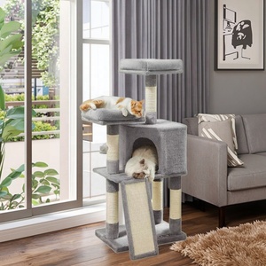 <strong>Cat</strong> Tower House Modern Gray Interactive Toys Plush <strong>Cat</strong> Bed <strong>Condo</strong> with Scratcher - Product Image 5
