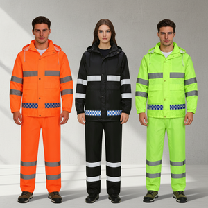 Traje Impermeable con Capucha, Ecológico, de PVC, con Tiras Reflectantes de Alta Visibilidad y Diseño Plegable - Product Image 1