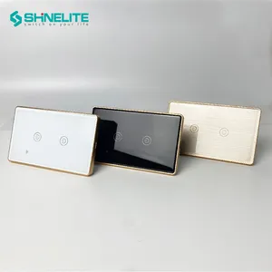 2024 NEW Design Gold Frame US Standard Zigbee Switch Wall Light Control System 2 Gang Smart Switch