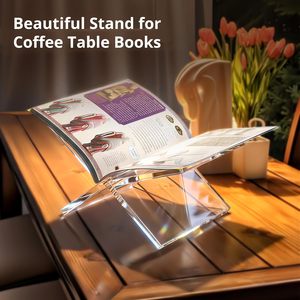 Support de lecture en acrylique transparent pour livres, facile à assembler, épaisseur 5-10 mm, taille personnalisable - Product Image 4