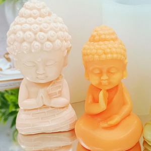 Buddha statue Guanyin incense-scented candle silicone mold 3D lotus seat gypsum aroma diffuser stone <b>epoxy</b> <b>resin</b> mold - Product Image 3