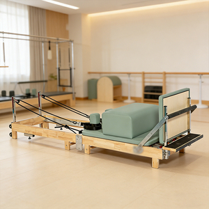جهاز بيلاتس متين من خشب البلوط لتمارين المرونة وتمديد العضلات، جهاز بيلاتس قابل للطي لمراكز اللياقة البدنية - Product Image 1