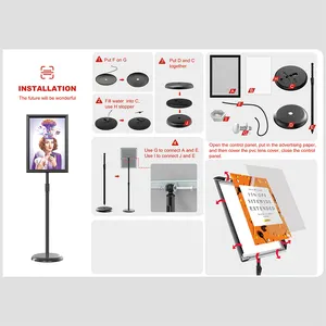 Cydisplay A4 Poster đứng tầng dấu hiệu chủ t hình <span class=keywords><strong>Clip</strong></span> khung nhôm Heavy Duty Poster quảng cáo đứng cho quảng cáo - Product Image 2