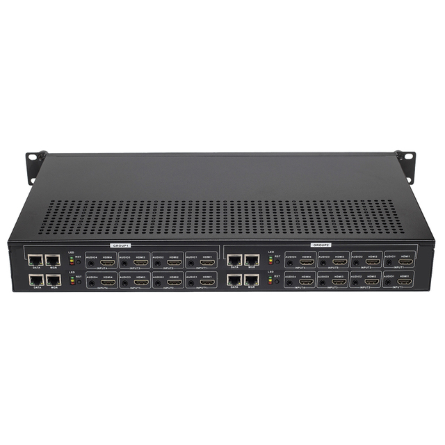 16-Channel SRT ProVideo Media Encoder for IP H.264 H265 for IPTV RTSP HLS RTMPS HD Live Streaming to Facebook and YouTube