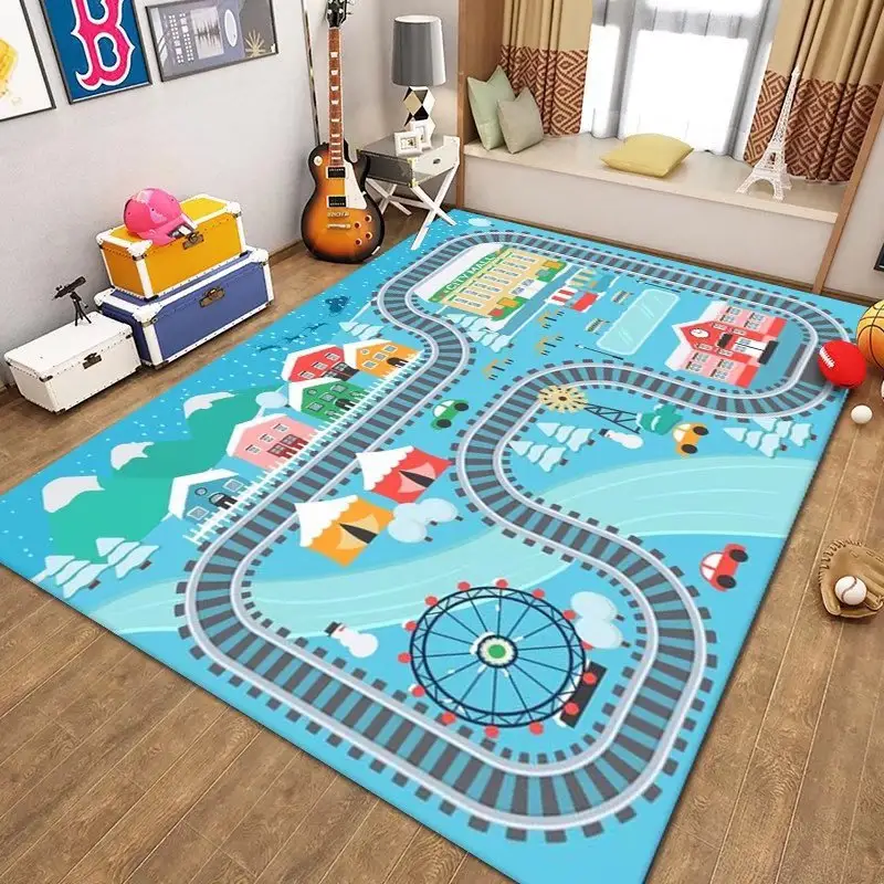 Children Bedroom Living Room Game Rugs, Non Slip Children Gaming Gamer Carpet