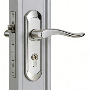 Porte battante moderne en alliage d'aluminium à double vitrage pour appartement, design contemporain, finition soignée - Product Image 4