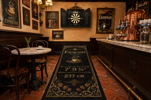 Espresso Darts Mat Printed Rectangle 7'9¼" Non-Slip <b>Rubber</b> Backing Polyester Indoor Home Use - Product Image 5