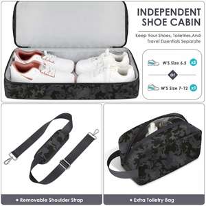 Bolsa de Viaje de Gran Capacidad de 42L con Compartimento Independiente para Zapatos, Bolsa de Aseo con Diseño Impermeable para Llevar en el Avión - Product Image 3