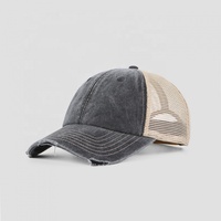 Gorra de béisbol de malla lavable de 6 piezas gorra de camionero para hombre vintage rasgada al por mayor