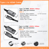 Cables de Datos USB Tipo-C a 4K 8K UHD 60Hz de UNIEAN, Venta al Por Mayor de Fábrica, HD 2M 3M 4.5M, para TV y iPhones