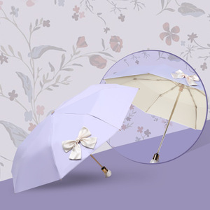 Parapluie Automatique Vintage Couleur Unie, Style Élégant, Parapluie Déesse à Nœud avec 8 Baleines, Protection Solaire et Anti-UV - Product Image 2