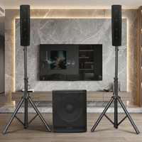 Sistema de Altavoces PA Profesional para Karaoke con Subwoofer de 15 Pulgadas y 2000 W, 8 Altavoces de Madera, 2.1 Canales, para Uso en Exteriores