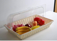 Panier en Polyweave en Polycarbonate Roll Top Dome Cover pour équipement de service de restaurant et d'hôtel
