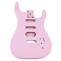 Guitare électrique rose lumineuse avec micro ouvert, accessoires pour instruments de musique, autres, largeur 56 cm