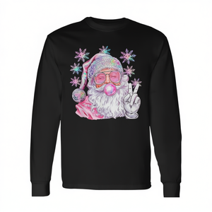 Camiseta de manga larga vintage retro de Papá Noel, gafas de sol rosas y chicle - Product Image 2