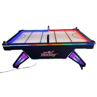 Table de hockey sur air à monnayeur, machine de jeu d'arcade avec garantie d'un an, en acier inoxydable, pour 2 joueurs, en anglais