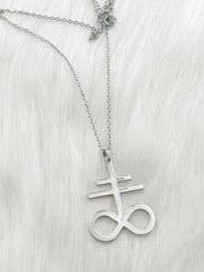 Pendentif religieux du Diable, grand talisman, symbole de Satan, emblème, croix de Leviathan, symbole satanique, collier amulette en acier inoxydable - Product Image 5