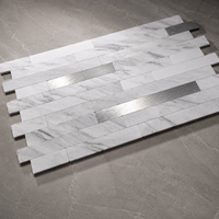 Autocollant de sol en PVC auto-adhésif de luxe, ignifuge, imperméable, résistant à l'humidité, texture marbre, carrelage mosaïque à coller