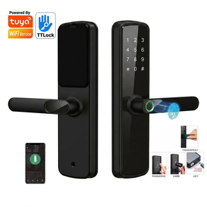 Serrure de porte intelligente WiFi Tuya en aluminium avec empreinte digitale, mot de passe, carte, clé et déverrouillage par application, serrure numérique à mortaise 5050 TTlock pour porte d'entrée - Product Image 1