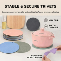 Direct usine : Sous-plats classiques en silicone épais, résistants à la chaleur, écologiques, antidérapants, protège-plat et protège-comptoir pour